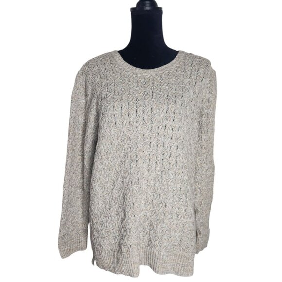 Jeanne Pierre Cable Knit Cream Sweater - Picture 1 of 8